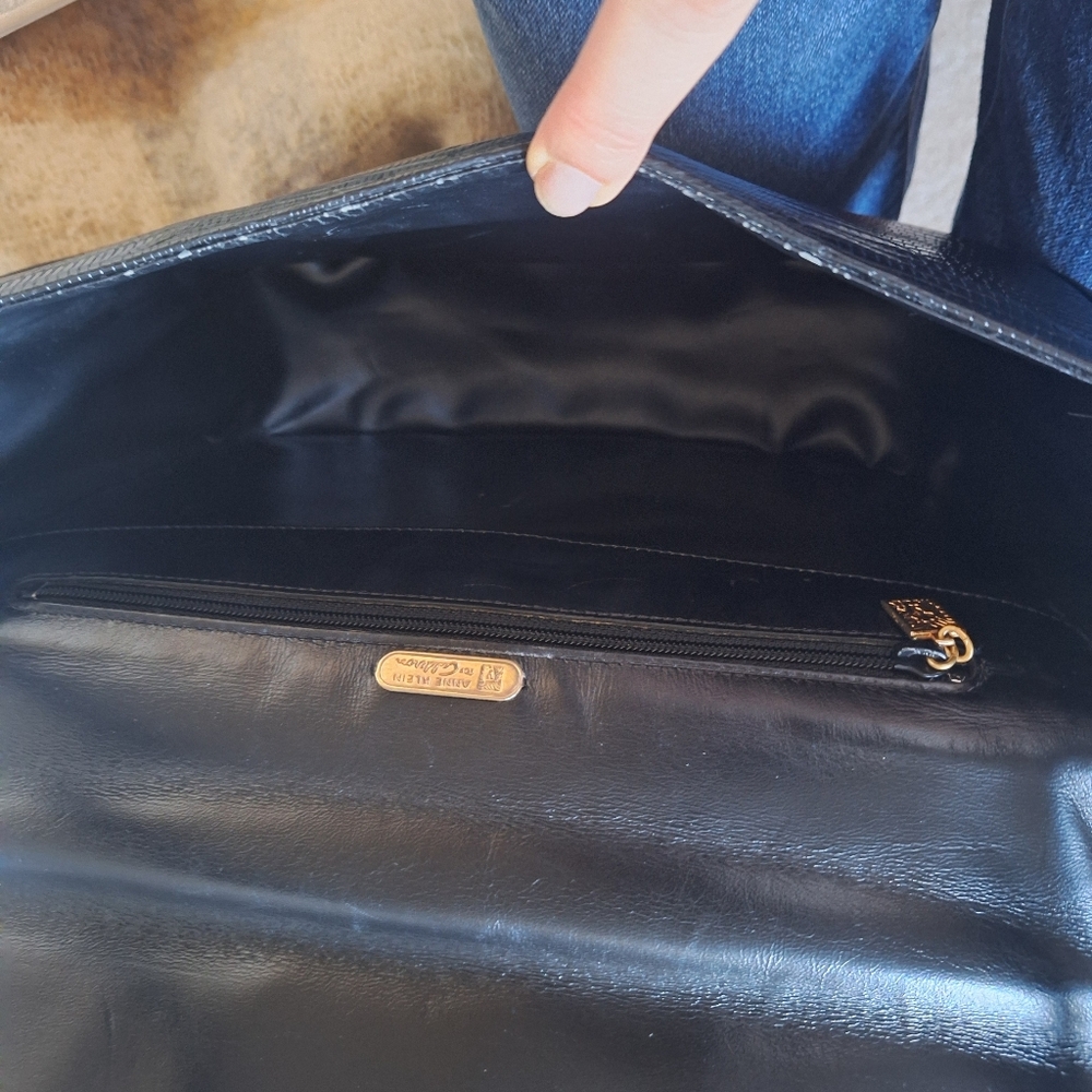 Anne Klein Black Textured Shoulder Bag - Picture 5 of 7